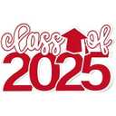Class of 2025 Sign Graduation Decorations 2025 Senior Photo Booth Props for Photoshoot 2025 Grad Centerpieces for Table Decor, Class of 2025 Letter Word Sign for Grad Party Supplies - Red White