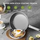 Sanho 10 Inch Frying Pan Nonstick, PFOS/PFOA/PTFE-Free Healthy Ceramic Coating, Induction Compatible Cookware for All Stovetops, Dishwasher Safe, Gray