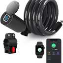 Cable Lock Keyless Waterproof Bicycle Lock eLinkSmart: 150cm Long Steel Cable Lock for Bike Scooter Motorcycle Door Fence Gate - Fingerprint Unlock Phone App Remote Authorized Support iOS Watch
