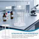 Pipette Rack Test Tube Rack with Handle 32-Holes Pipette Stand Laboratory Holder Poly for Students and Teachers Chemistry Lab