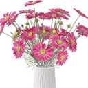 6PCS Fake Daisy Flowers 23.62'' Hot Pink Cosmos Silk Flowers Faux Wildflowers with Stems for Wedding Party Home Office Garden Decoration(Hot Pink)