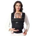 Momcozy Breathable Mesh Baby Carrier, Ergonomic and Lightweight Infant Carrier for 7-45lbs with Enhanced Lumbar Support, All Day Comfort for Hands-Free Parenting, Air Mesh-Black, Regular 