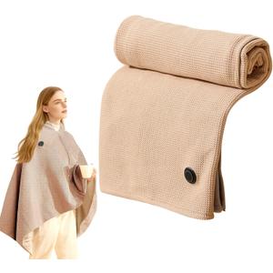 Portable Heated Shawl,2026 New Portable Heated Blanket Wrap Shawl,Heated Shawl,Cordless Heated Blanket with 3 Heating Levels for Home Travel Camping