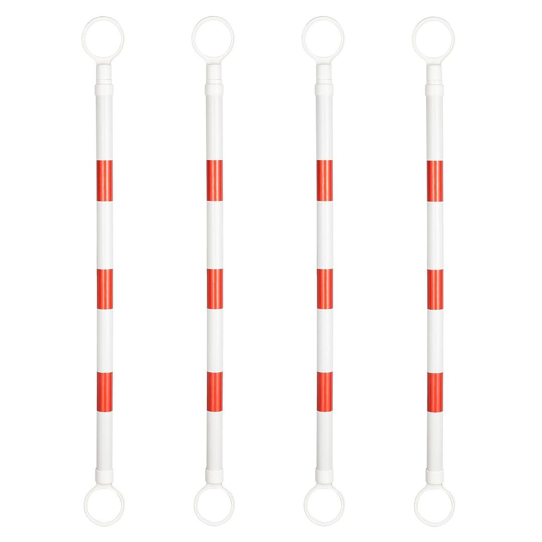 BATTIFE 4 Pack Retractable Traffic Cone Bar from 4 ft to 6.9 ft, Expandable Cone Bar for Traffic Road Parking use, White and Red, Cone Not Include