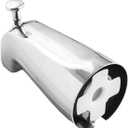 SENTO Slip On Silver Universal Bathroom Tub Spout with Diverter, Durable Heavy Duty Metal Bathtub Faucet with Shower Diverter - 4 Inches 1/2" Copper Pipe, Polished Chrome