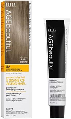AGE beautiful Permanent Hair Color Dye Liqui Creme | 100% Gray Coverage | Anti-Aging Haircolor | Biotin for Thicker, Fuller Hair | Professional Salon Coloring