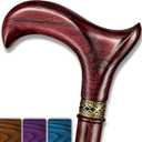 Asterom Walking Cane - Handmade, Ergonomic, Wooden - Canes for Men & Women - Walking Sticks for Seniors, Unique, Wood (33" (for height 5'2" to 5'4"), #3 Cherry)