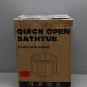 Portable Bathtub for Adult 29.5"x31.5" Collapsible Cold Plunge Bathtub Foldable No Installation Ice Bath Tub for Shower Stall, Bathroom Hot SPA Soaking Standing Tub (Champagne)