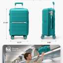 20 Inch Carry-on Luggage with Spinner Wheels, Hard Shell Suitcase with TSA Lock, Airline Approved, Rolling Suit Case for Travel Weekend Trips, Dark Teal Color