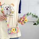 Lanyard Case Compatible with iPhone 16 Pro Case 6.3 inches, Crossbody case with Strap and Wrist Band, Unique Cute Kawaii Colorful Painting Flowers Design for Girls and Women