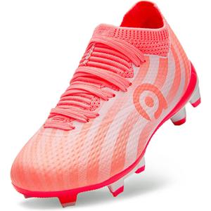 AMZZPIK Kids Soccer Cleats for Little/Big Kid Size 11C-6Y Youth Professional Cleat for Boys and Girls (Light Pink)