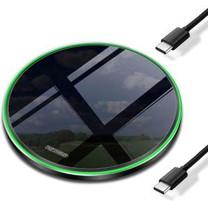 20W Fast Wireless Charger Pad with USB-C for Samsung Galaxy S25/S24/S23/S22/Note 20/Buds/Buds +,Pixel 8/7,Wireless Phone Charge Station Compatible with iPhone 17/16/15/14/13/SE/X/AirPods etc (Mirror)