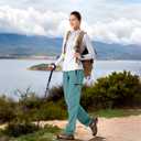28"/30"/32"/34" Inseam Womens Hiking Pants Tall Quick Dry SPF Cargo Pants Lightweight UPF 50+ Dry Fit 4 Zipper Pockets (L)