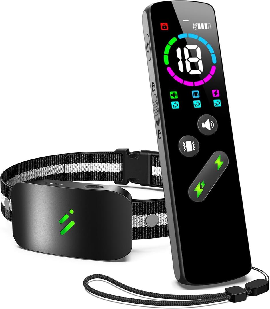Dog Shock Collar with 10 Levels Beep, 2680FT 4 Modes Electric Dog Training Collar with Remote, Waterproof Dog Shocker for Large Medium Dogs (8-120Lbs) Black