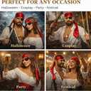 Yaliuliu Pirate Costume Accessories Set for Women &Men Head Scarf, Satin Sash, Belt & Accessories for Halloween, Cosplay, Party Dress Up Red