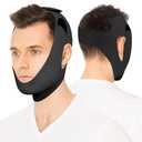 OHALEEP Chin Strap for Sleeping Comfortable Stop Snoring Solution, Snore Stopper Adjustable, Anti Snoring Devices Breathable and Reusable, Anti Snore Chin Strap for CPAP Users, Black, M