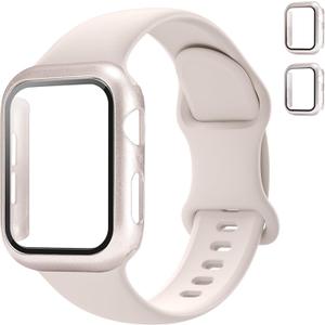 Sport Band and Case for Apple Watch Band 40mm 44mm 46mm 42mm 41mm 45mm 38mm iWatch Bands for Women/Men,Silicone Waterproof Strap with Cover Combo for Apple Watch Series 11 10 9 8 7 6 5 4 SE Ultra/2 3
