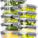 AILTEC 5 Pack Glass Meal Prep Containers, Glass Food Storage Containers with Lids Airtight, Storage Container Set with Lid for Food, Bpa-free, Leak-proof, Microwave Oven Freezer Dishwasher Safe