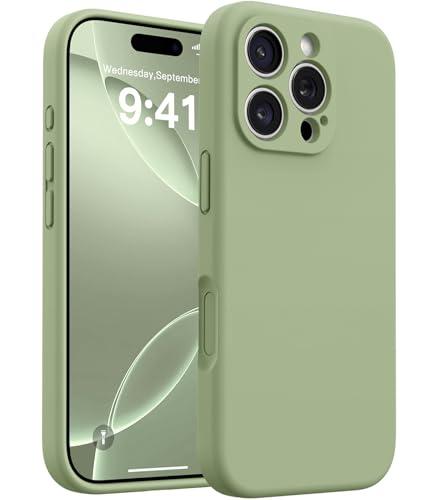 AOTESIER Magnetic Case for iPhone 16 Pro, Upgraded Silicone | Full Camera Protection | Integrated Camera Control Button | MagSafe Compatible | Anti-Scratch Microfiber Lining Phone Case, Tea Green