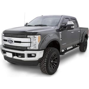Bushwacker Pocket/Rivet Style Color-Matched Front & Rear Fender Flares | 4-Piece Set, Ingot Silver, Smooth Finish | 20942-52 | Fits 2017-2022 Ford F-250, F-350 Super Duty