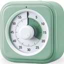60 Minute Visual Timer for Kids, Silent Countdown Clock, Time Management Tool for Homeschool Study Supplies, Classroom, Home, Kitchen, Desk (Green)