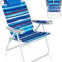 SUNNYFEEL Tall Folding Beach Chair Lightweight, Portable Sand Chair for Adults Heavy Duty 500 LBS with Cup Holders, Foldable High Camping Lawn Chairs for Camp/Outdoor/Picnic/Concert/Sports, 1-Pack