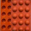 Lerykin Small 15-Cavity Semi Sphere Silicone Molds Non-Stick,2 Packs Half Sphere Silicone Baking Molds for Making Jelly, Chocolates and Cake