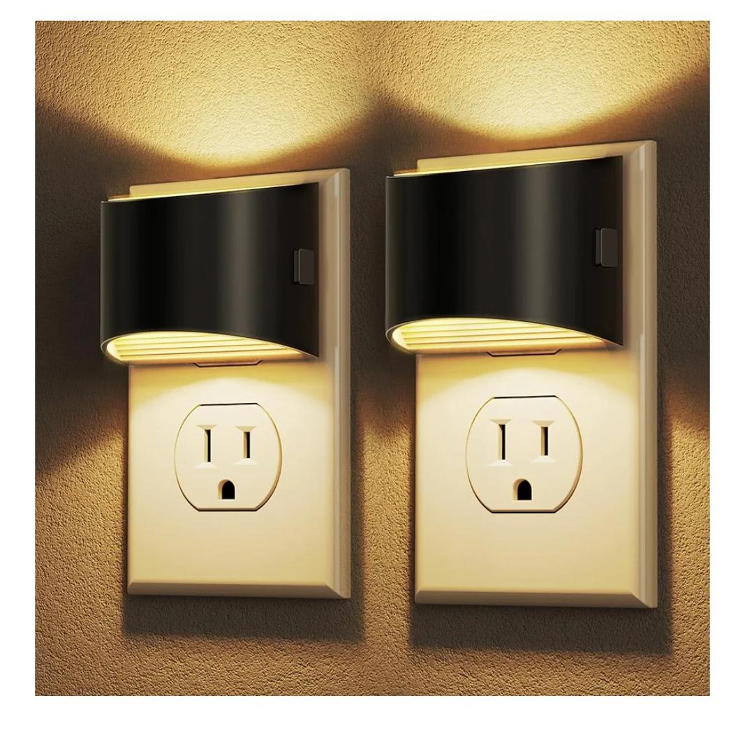 DORESshop LED Night Light[2 Pack], Night Lights Plug into Wall, 3 Level Brightness Adjustable Plug in Night Light, Dusk to Dawn Sensor, Nightlights for Adults, Bedroom, Bathroom, Hallway, 3000K