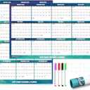 32" x 48" Apricity 2026 Wall Calendar Dry Erase - Aurora Green Wall Calendar Wet & Dry Erasable Laminated 12 Month Annual Yearly Planner, Reversible, Horizontal/ Vertical, with Julian Dates
