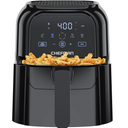 Chefman Air Fryer 6 QT Compact Airfryer for Quick & Easy Meals in Minutes, Features Hi-Fry Technology for Extra Crisp, Touchscreen Controls with 4 Presets, Nonstick & Dishwasher Safe Basket - Black, 6 Quart - No Window