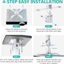 WALI Projector Mount Ceiling/Wall - Universal 3-in-1 Bracket with Extension Pole, Height Adjustable Holder for LCD/DLP Projectors, Supports up to 44lbs (PM-003-W), White