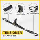 Boat Trailer Transom Ratchet Tie Down Straps Short with Latching Hooks and Soft Loop 2400 LBS, Safety Nylon Straps with Ratchet Buckle to Secure Transport Boat, Pontoon, Jet Ski, PWC, Kayak Motorcycle (Black)