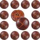 Knitgrip 12 Pcs Light Brown 20 mm Genuine Leather Cover Buttons Football Buttons with Shank Sew for Clothes Dress Coats Jackets Sweaters Blazers Jeans Handicrafts Fall Sewing Accessories