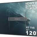 WALI Heavy Duty TV Wall Mount for 43-120 Inch Flat Curved TVs up to 165 lbs,Low Profile 1.2 Inch from Wall,Mounting Holes up to 900x600mm,Compatible with Stud Spacing, Easy Install Bracket,Black