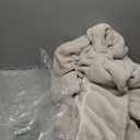 Angashion Women's Fuzzy Fleece Lapel Open Front Long Cardigan Coat Faux Fur Warm Winter Outwear Jackets, Light Beige, Size Large