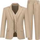 Boys' 3 Piece Suit Set with Suit Jacket, Vest, Pants, Formal Tuxedos Slim Fit Ring Bearer Outfit Size 2-20 (10)