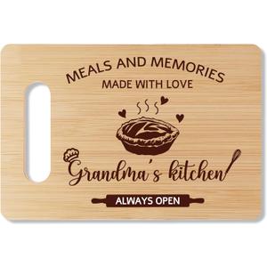 Grandma Bamboo Cutting Board Gifts, Kitchen Gifts For Grandma's, Home Kitchen Decor, Bamboo Cutting Board With Warm Words, Mother's Day Birthday Gifts For Grandma From Grandson Granddaughter -A36