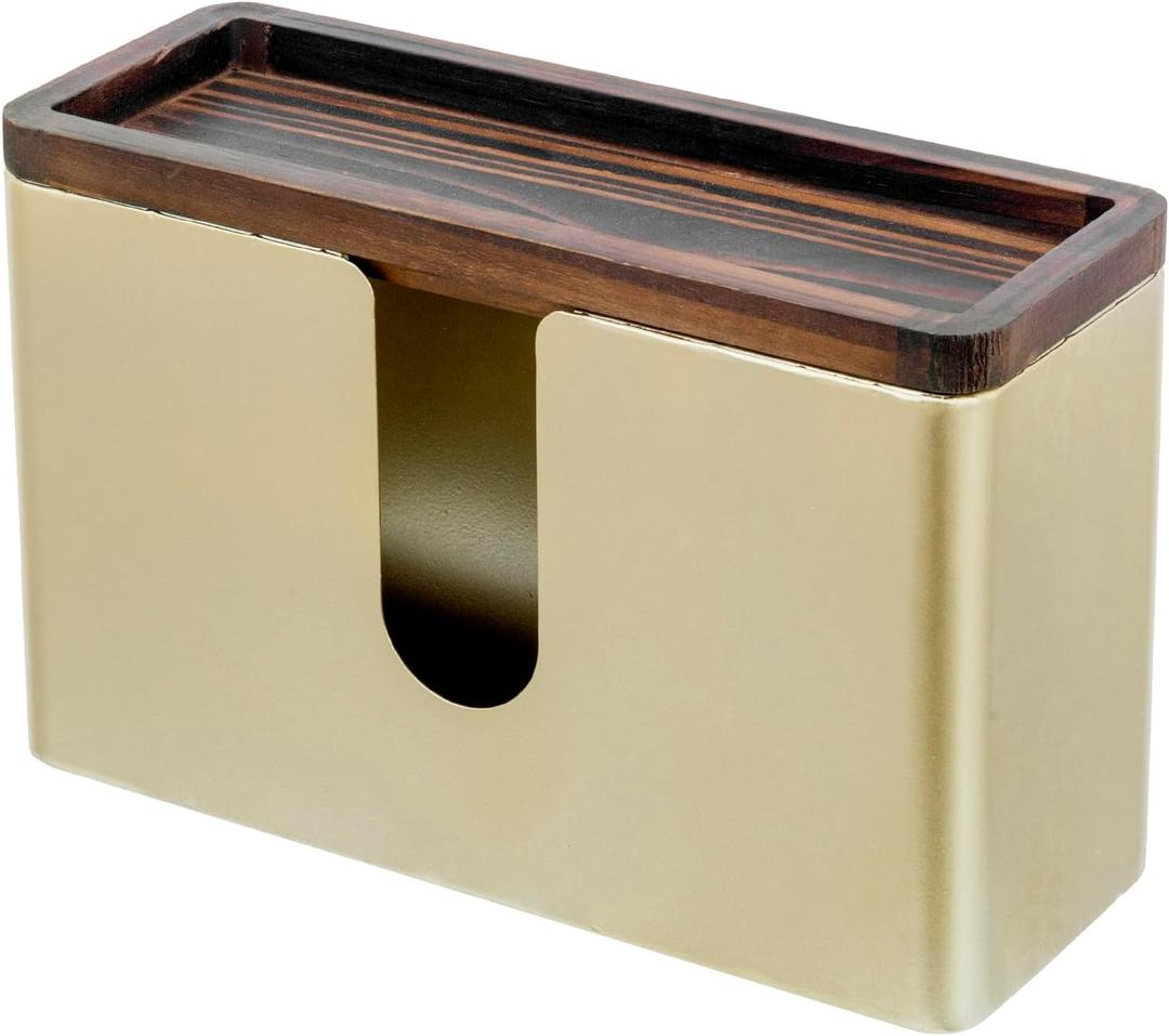 MyGift Gold Paper Towel Holder - Wall Mounted Paper Towel Dispenser & Bathroom Napkin Holder (Brass)