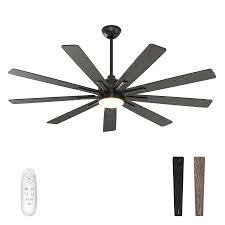 warmiplanet Ceiling Fans with Lights and Remote Control, 62-Inch, Reversible Silent DC Motor, 6 Speeds, 3 Color Dimmable LED Light, Timer, Nickel, 8-Blades