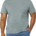 Amazon Essentials Men's T-Shirts, Short-Sleeve Crewneck Pocket, Cotton, 2-Pack (Gray, XS)