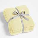 CYMULA Knit Throw Blanket for Couch Yellow - Super Soft Lightweight Plush Fuzzy Fluffy Cozy Blankets and Throws for Sofa Bed, 50 x 60 inches