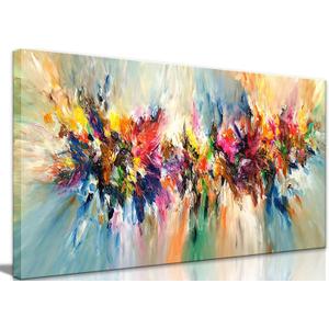 Large Framed Abstract Colorful Canvas Wall Art Flower Posters Prints Pictures wall Decor Modern Paintings Home Decor for Living Room Bedroom Office(24x48in) Ready to Hang