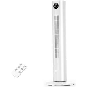 Antarctic Star Tower Fan Portable Floor Fans 85Oscillating Fan Quiet Cooling 12H Timer Remote Control Standing Bladeless Electric 3 Wind Speeds 4 Modes Bedroom Office,35 inch, White