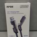 [Upgraded] 4-in-1 USB C Cable 60W 5FT Lightning Cable Fast Charging Flat Nylon Braided for iPhone iPad Charger Cord [480Mbps Data Sync] Multi Charge Wire Combo with Lightning/Type C/USB A Port