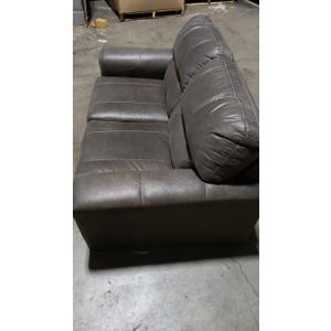 Signature Design by Ashley Navi Faux Leather Modern Loveseat, Gray