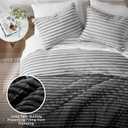 Intelligent Design Twin Comforter Set, Plush Bedding, Microfiber Reverse, 2 Piece, Lightweight, Super Soft Ribbed Velvet Comforter 1 Sham, All Season Fluffy Bed Set, Avril, Twin/Twin XL Grey Ombre