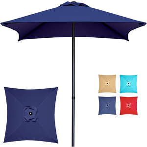 Trenovo 4.9ft Mini Square Patio Umbrella - UV 50+ Waterproof & Easy Setup | Outdoor Table Umbrella for Deck, Balcony, Garden, Lawn, Backyard, Market (Navy Blue)
