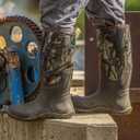 HISEA Men's Rain Boots, Waterproof Durable Insulated Rubber Boots for Men, 5 mm Neoprene Outdoor Mud Fishing Hunting Boots for Multi-Season (Black, Camo & Brown) (13)