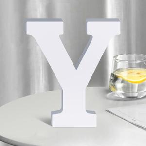 White Wooden Letters 8 Inch for Wall Decor,Large Unfinished Wood Letters for Home,Wooden Alphabet Letters for Crafts,Standing Garden Board or Room Name Signs DIY Carft (Y)