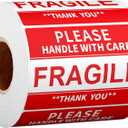2" x 3" Fragile Stickers for Shipping and Moving Please Handle with Care Fragile Thank You Do Not Drop, Warning Stickers Fragile Labels, Permanent Adhesive(500 Labels, 1 Roll)